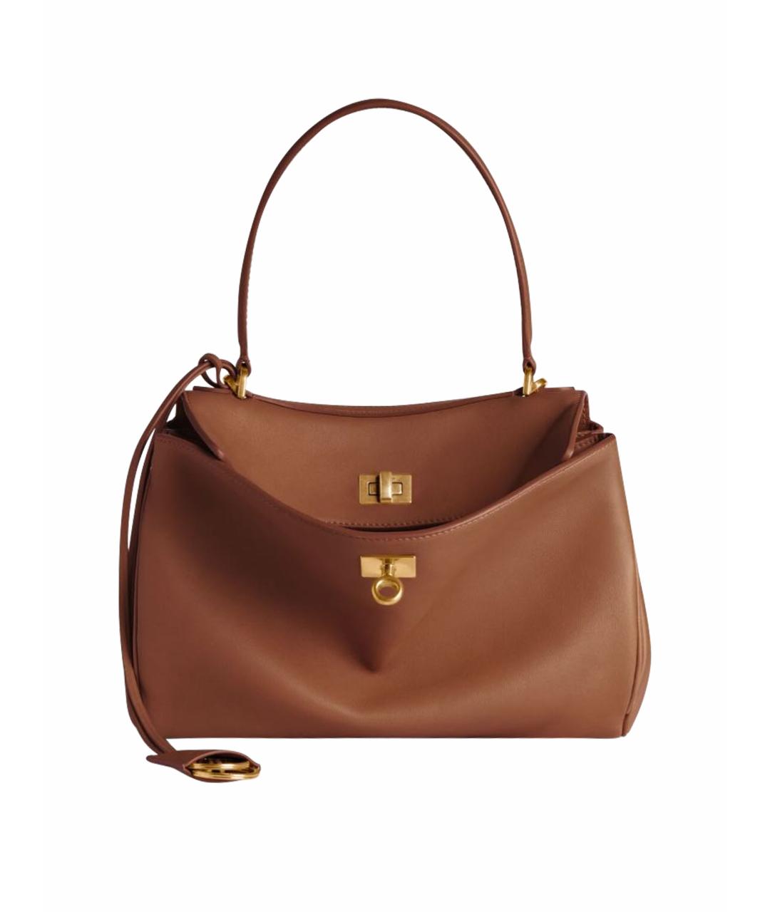 BALENCIAGA Коричневая кожаная сумка тоут, фото 1