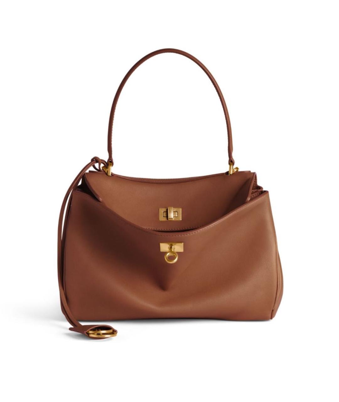 BALENCIAGA Коричневая кожаная сумка тоут, фото 4