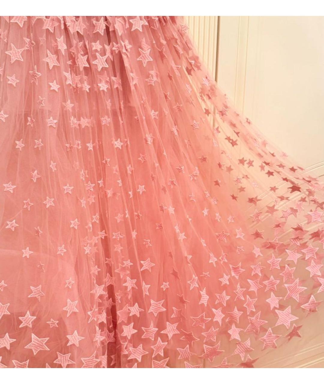 ELIE SAAB Коралловое сетчатое вечернее платье, фото 4