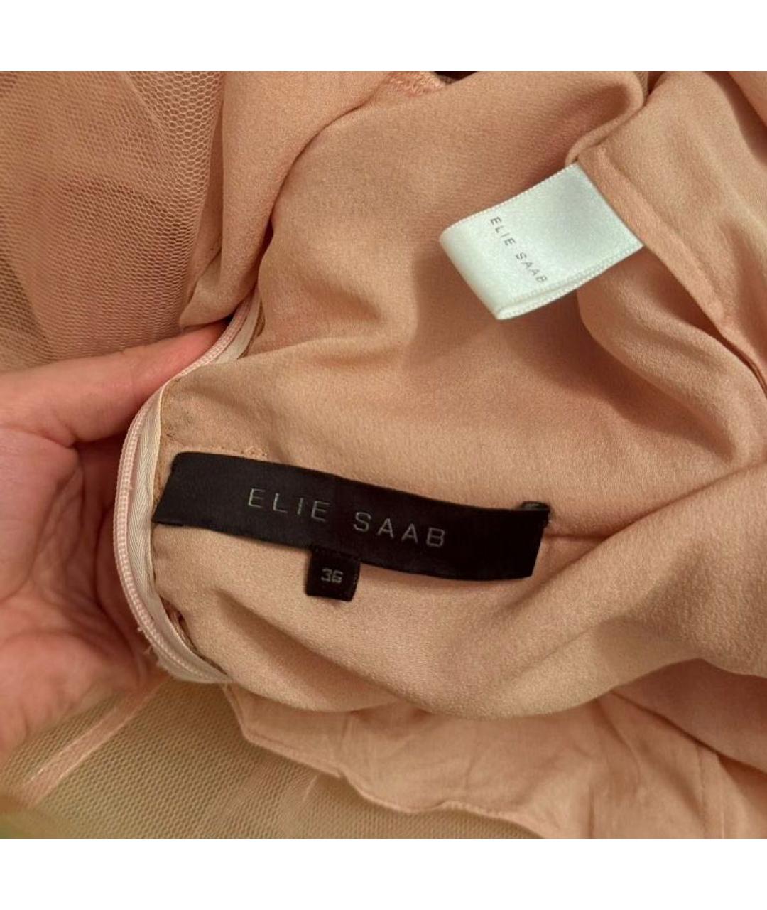 ELIE SAAB Коралловое сетчатое вечернее платье, фото 5