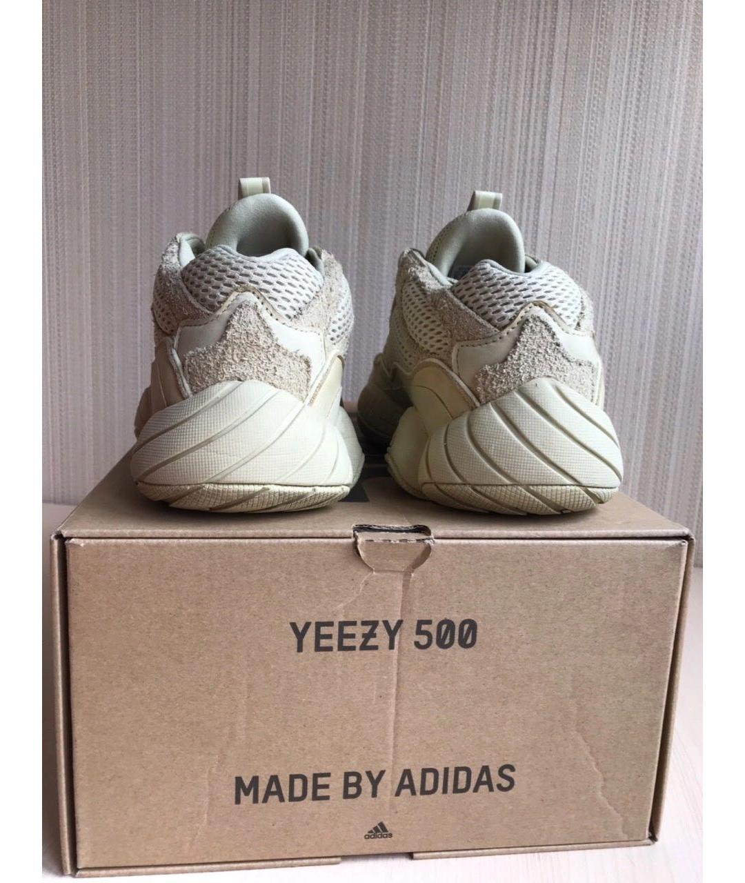 ADIDAS YEEZY Бежевые замшевые кроссовки, фото 4