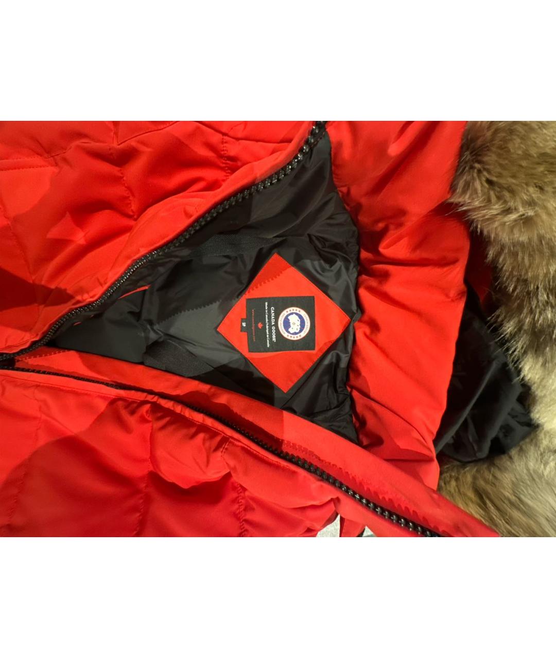 CANADA GOOSE Красный полиэстеровый пуховик, фото 3
