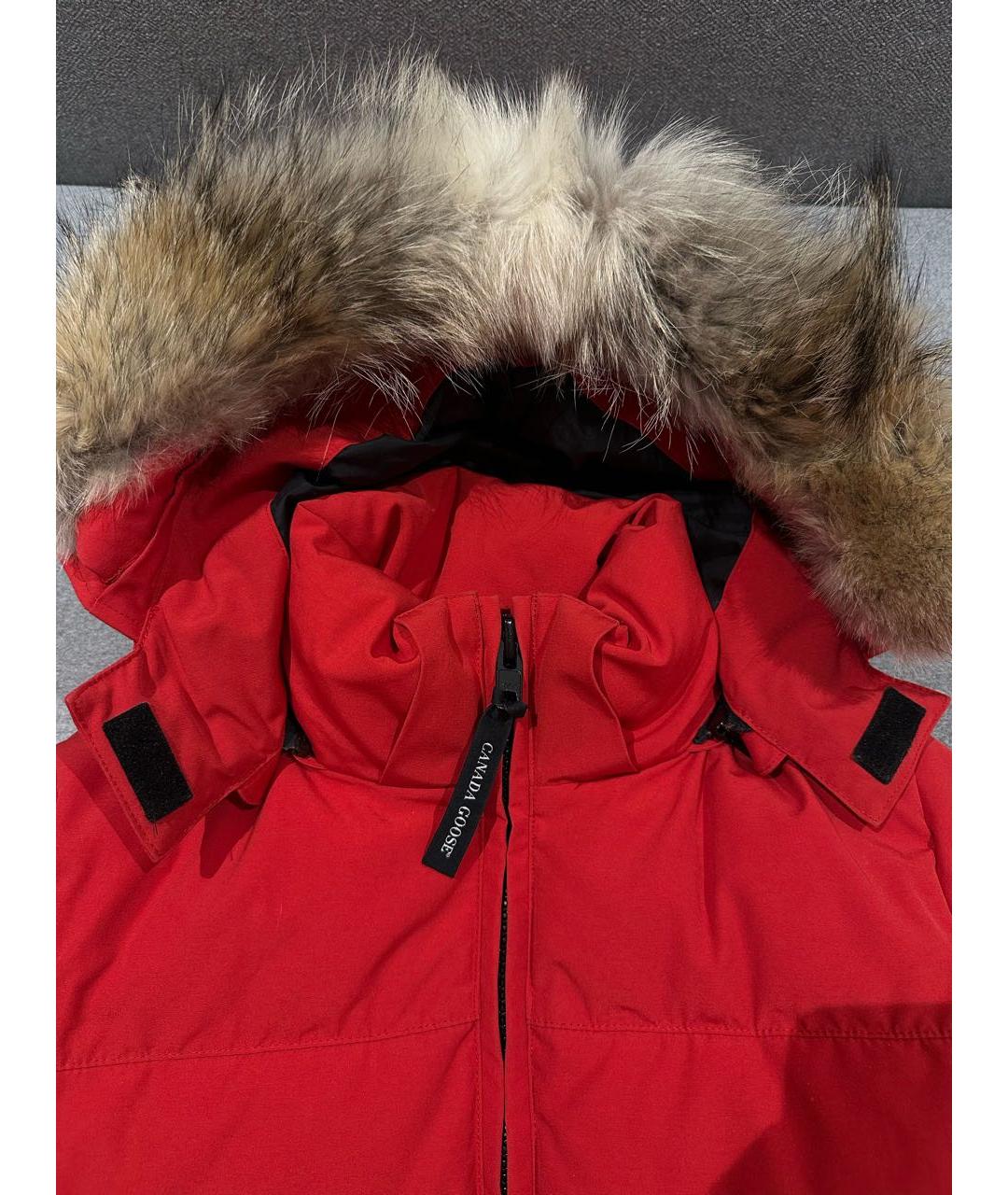 CANADA GOOSE Красный полиэстеровый пуховик, фото 4