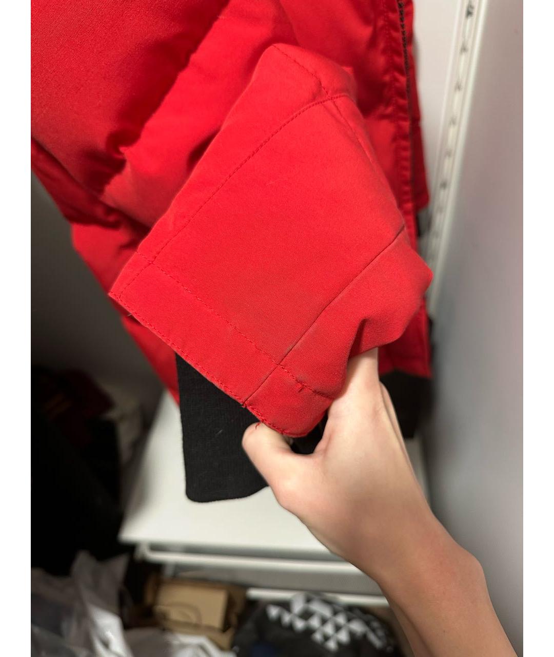 CANADA GOOSE Красный полиэстеровый пуховик, фото 7