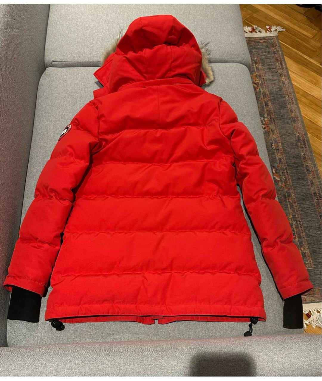 CANADA GOOSE Красный полиэстеровый пуховик, фото 2