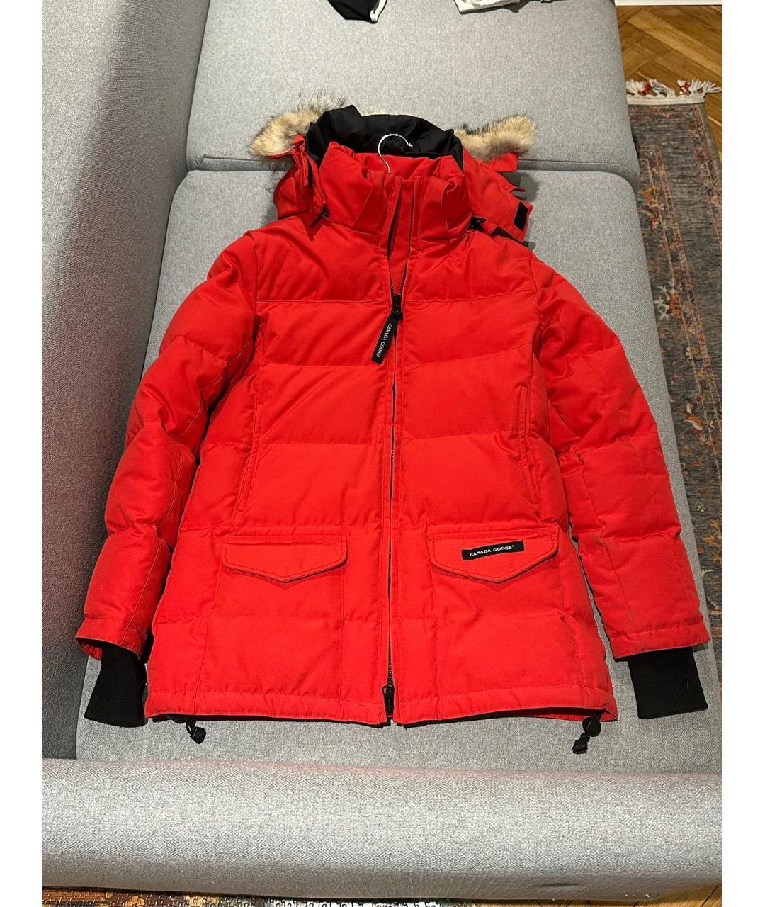 CANADA GOOSE Красный полиэстеровый пуховик, фото 9