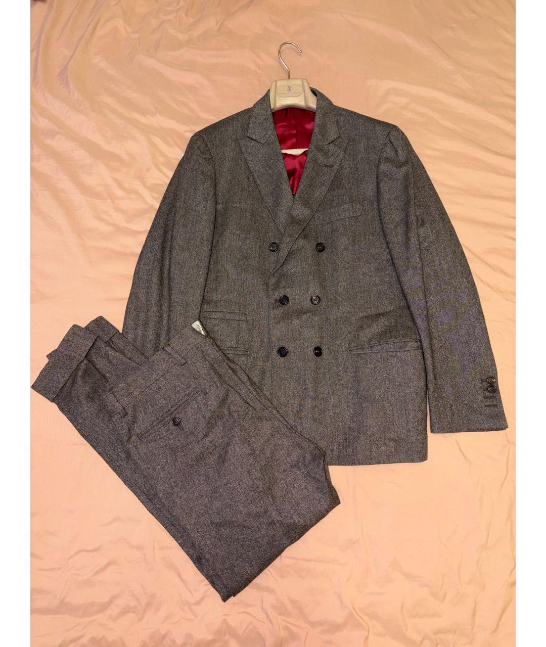 BRUNELLO CUCINELLI Коричневый классический костюм, фото 2