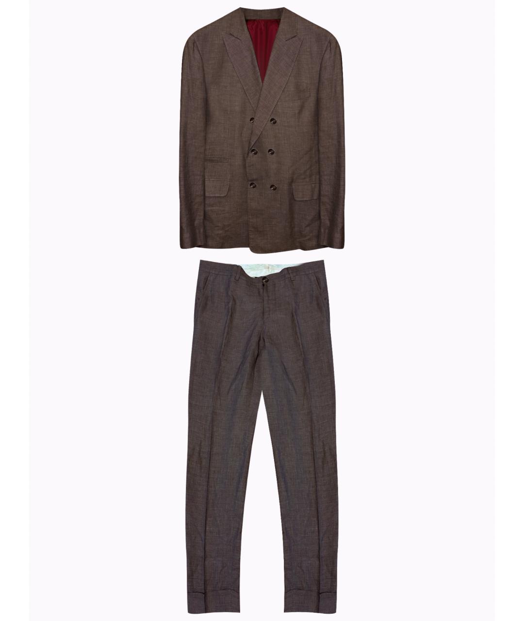 BRUNELLO CUCINELLI Коричневый классический костюм, фото 8