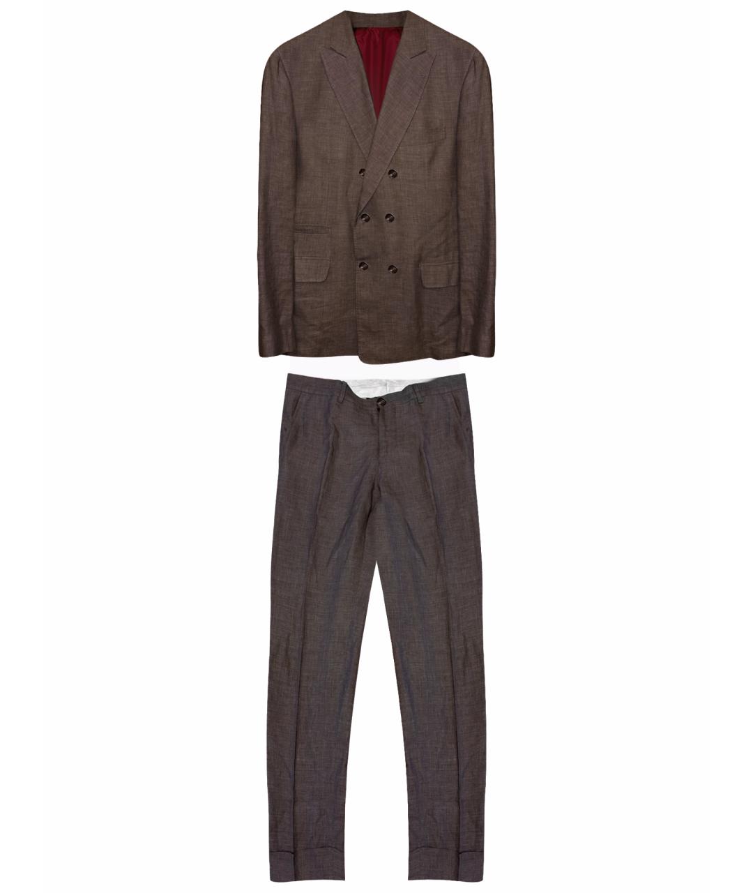 BRUNELLO CUCINELLI Коричневый классический костюм, фото 1