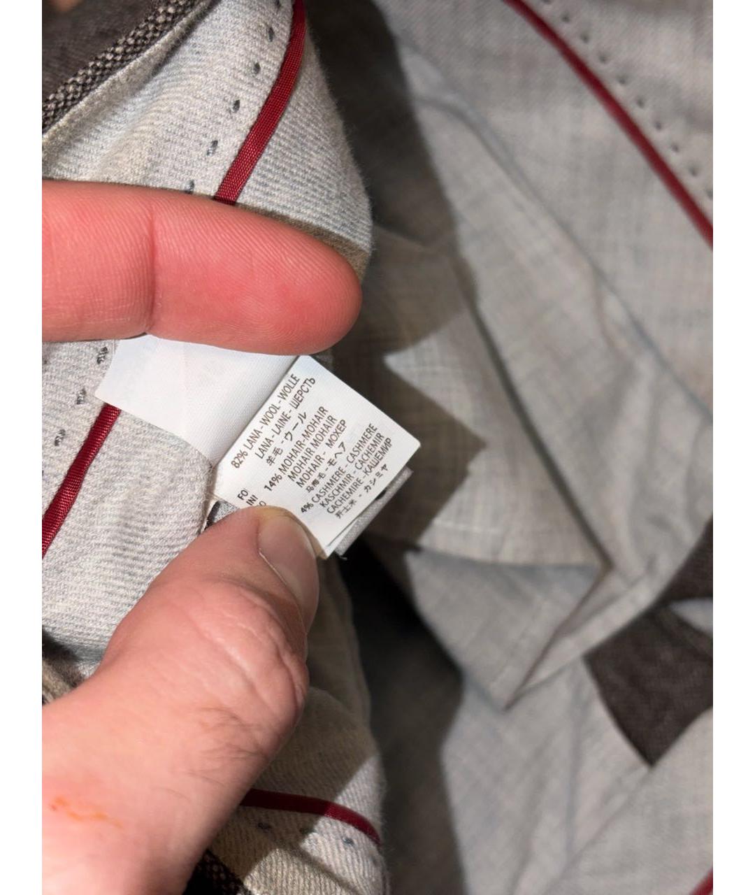 BRUNELLO CUCINELLI Коричневый классический костюм, фото 6