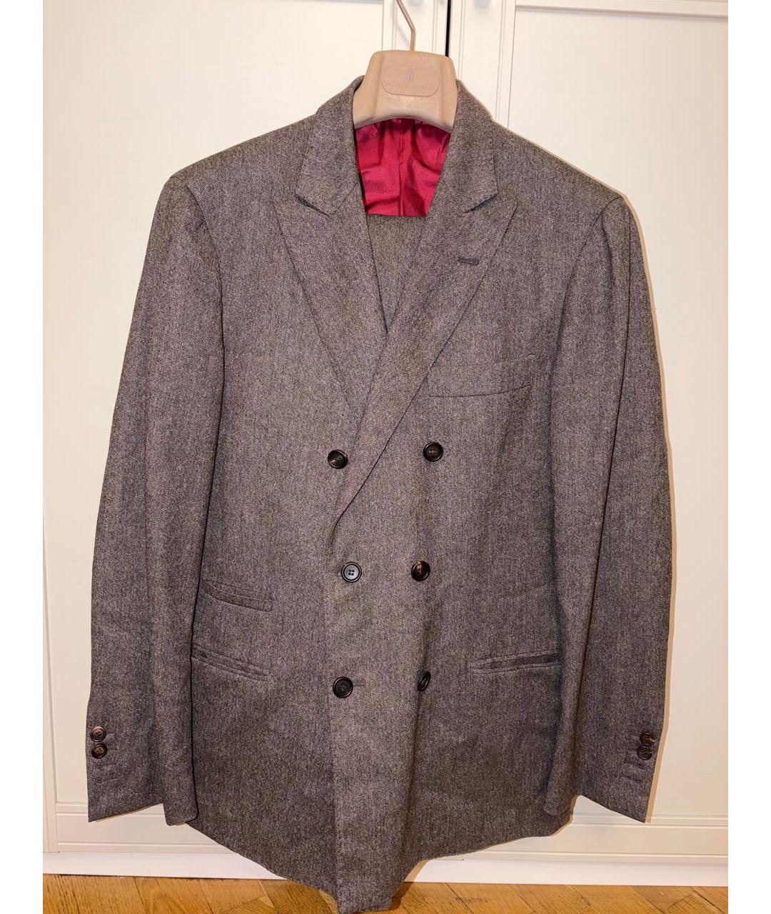 BRUNELLO CUCINELLI Коричневый классический костюм, фото 7