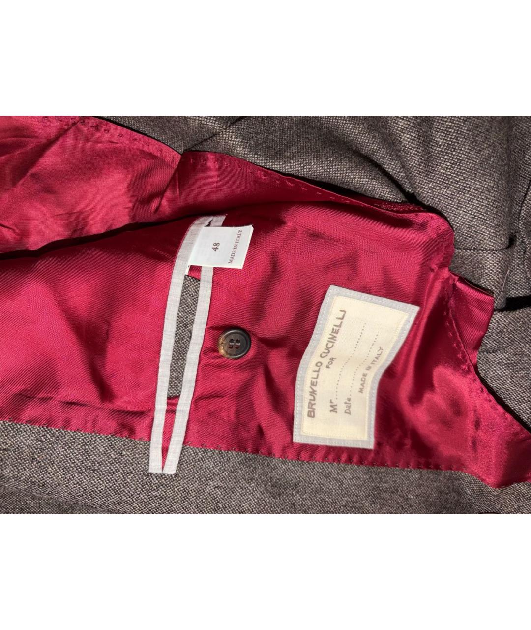 BRUNELLO CUCINELLI Коричневый классический костюм, фото 3