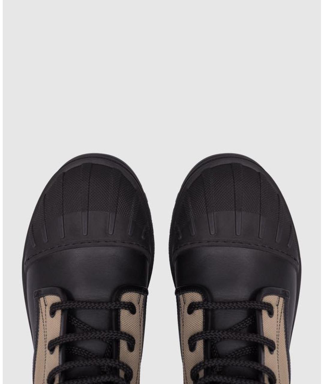 CHRISTIAN DIOR Бежевые текстильные ботинки, фото 3