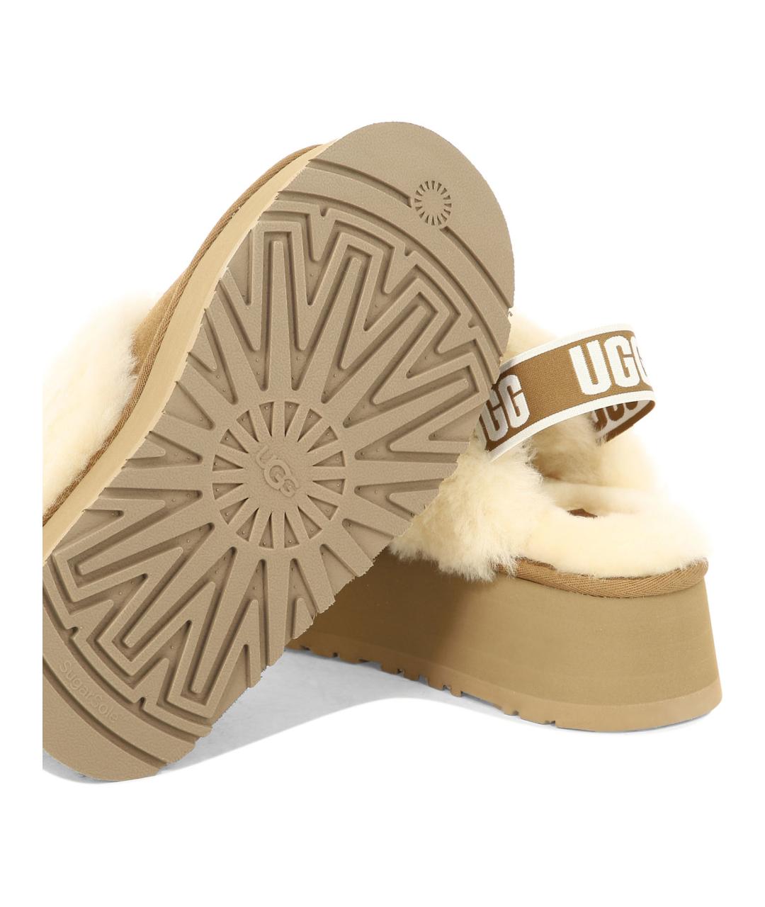 UGG AUSTRALIA Коричневые кожаные сандалии, фото 4