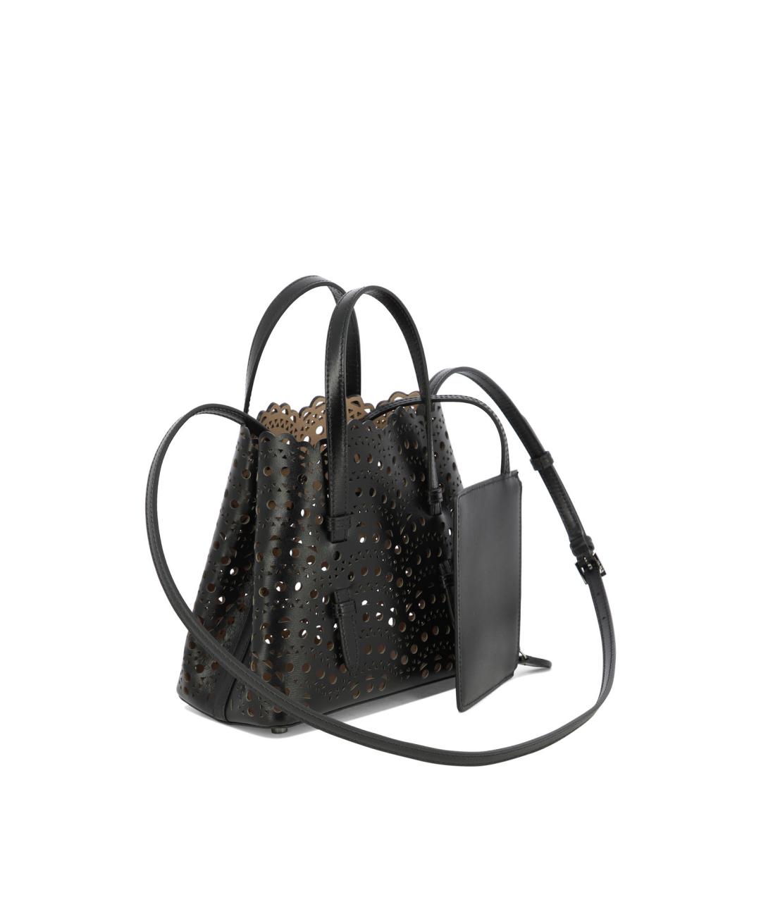 ALAIA Черная кожаная сумка с короткими ручками, фото 1