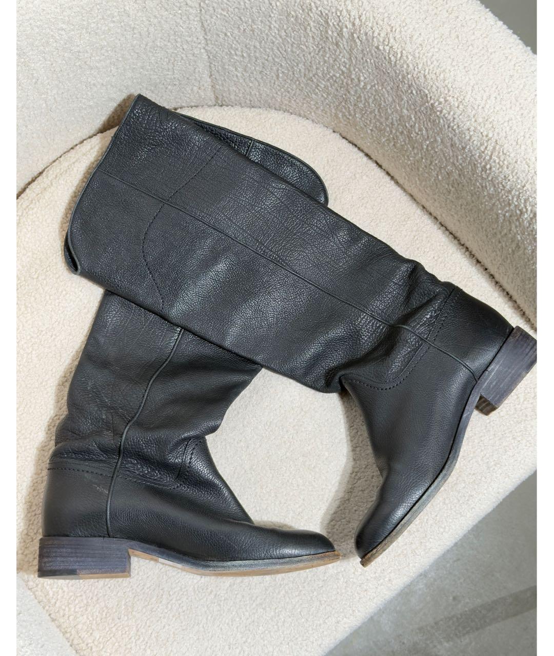 CHANEL Черные кожаные сапоги, фото 8