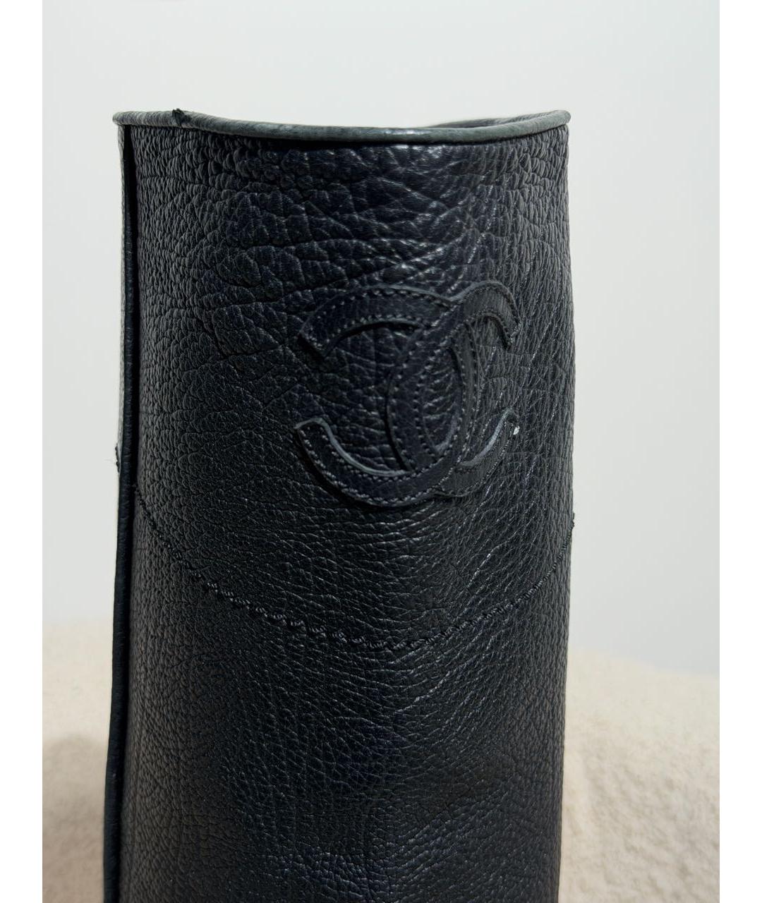 CHANEL Черные кожаные сапоги, фото 7