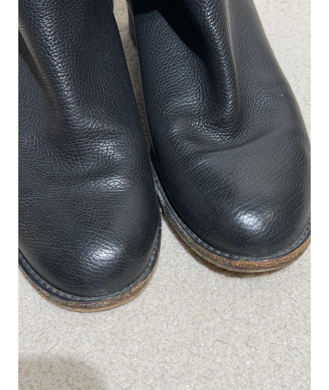 CHANEL Черные кожаные сапоги, фото 3