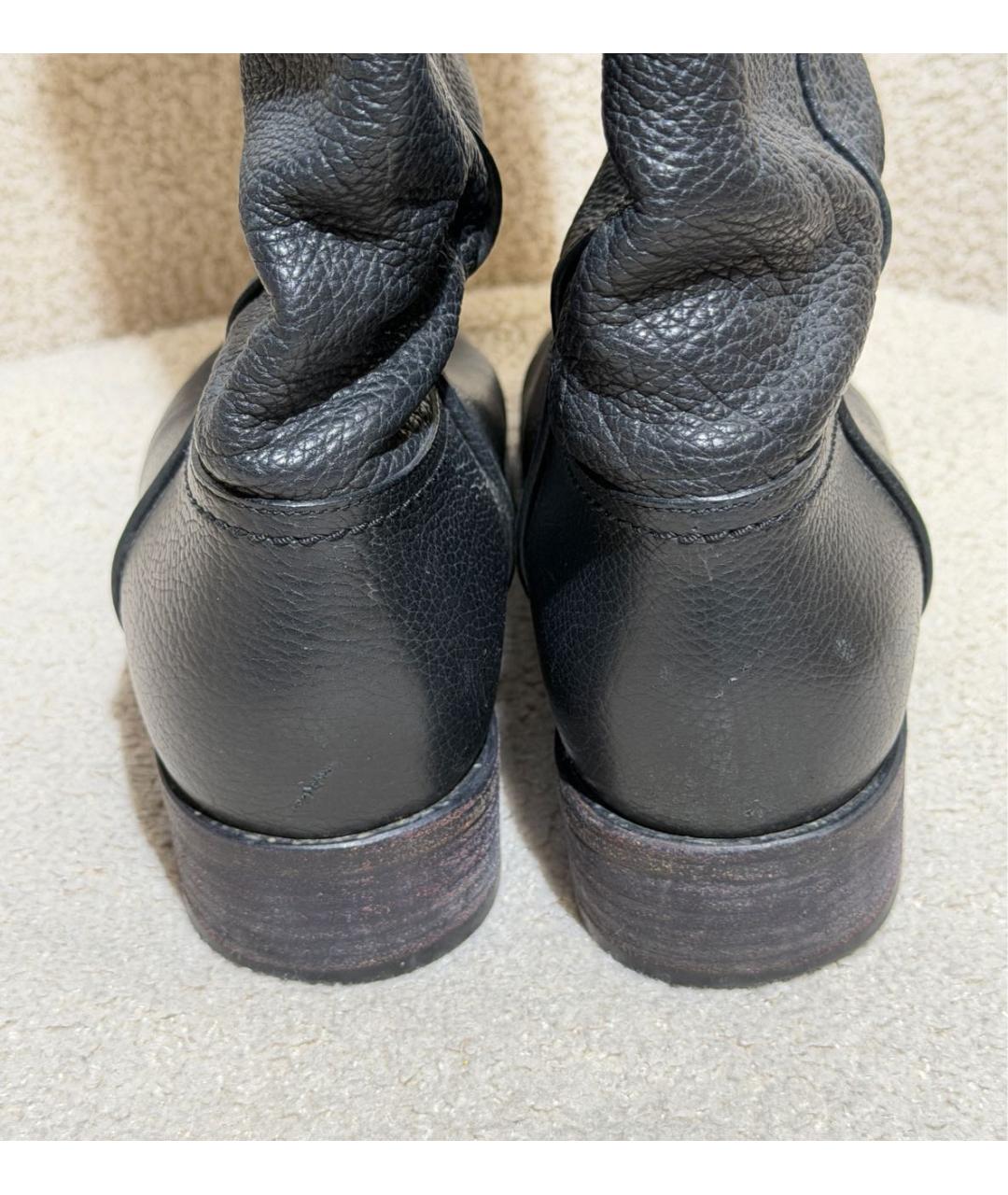 CHANEL Черные кожаные сапоги, фото 4