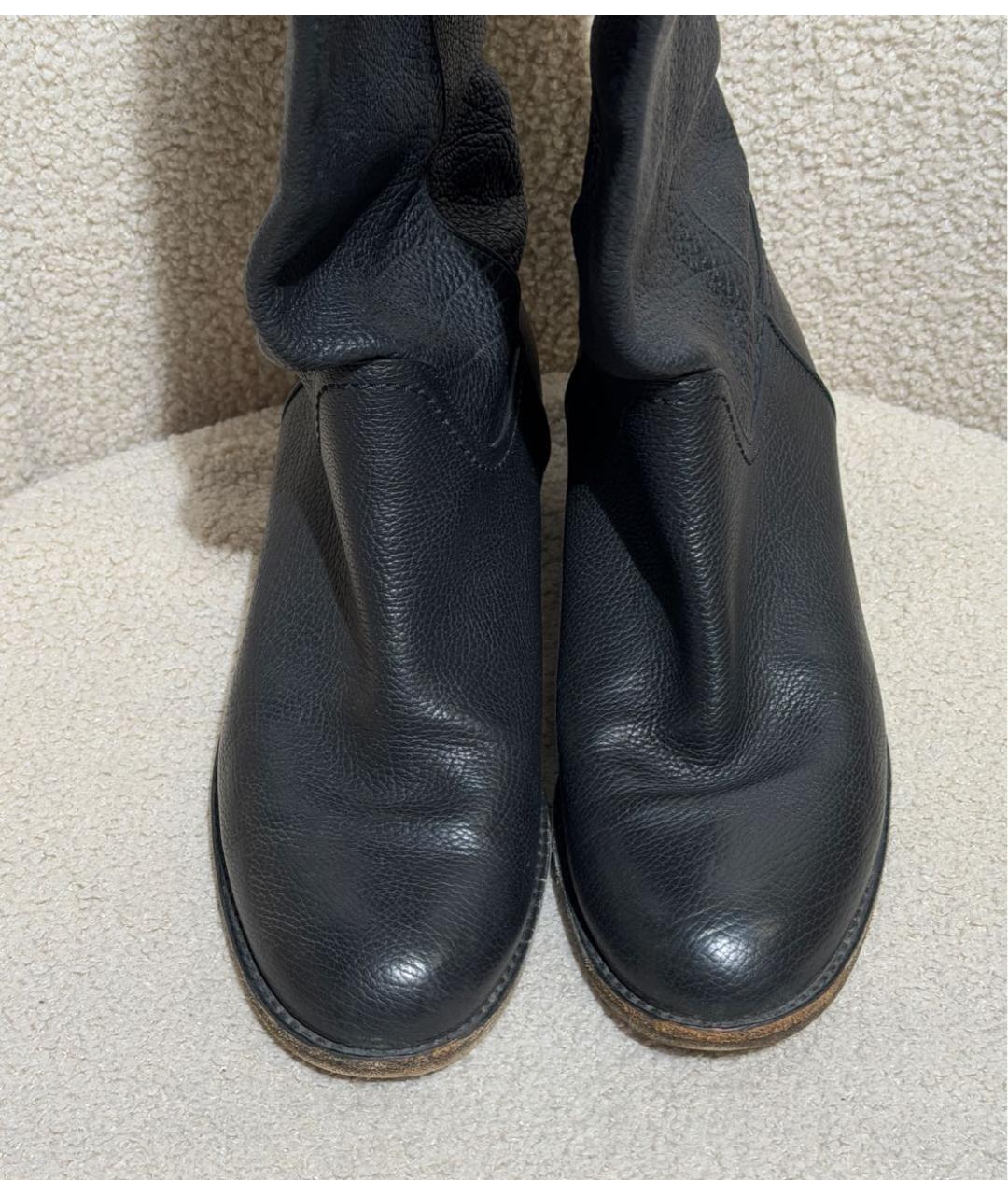 CHANEL Черные кожаные сапоги, фото 2