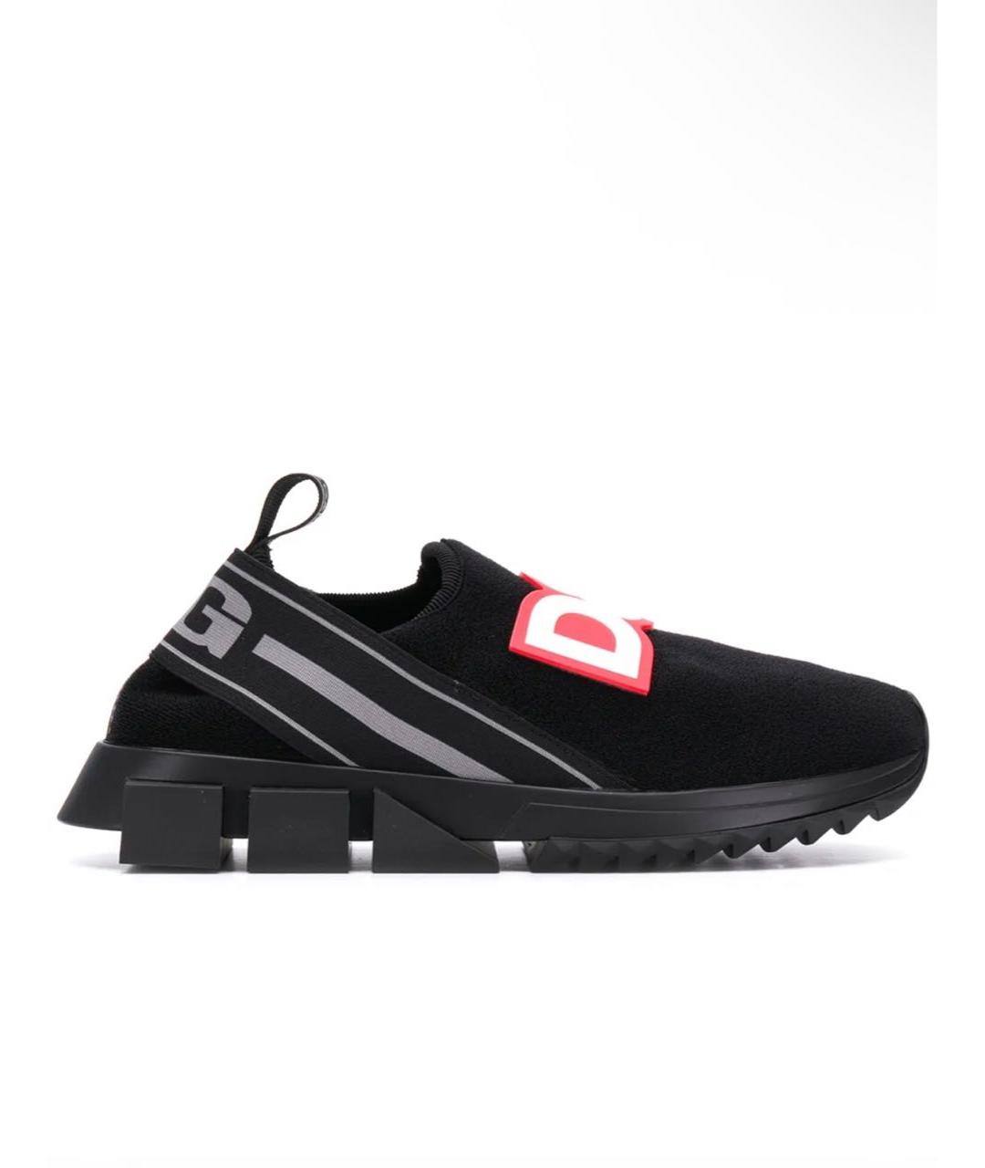 DOLCE&GABBANA Черные текстильные кроссовки, фото 5