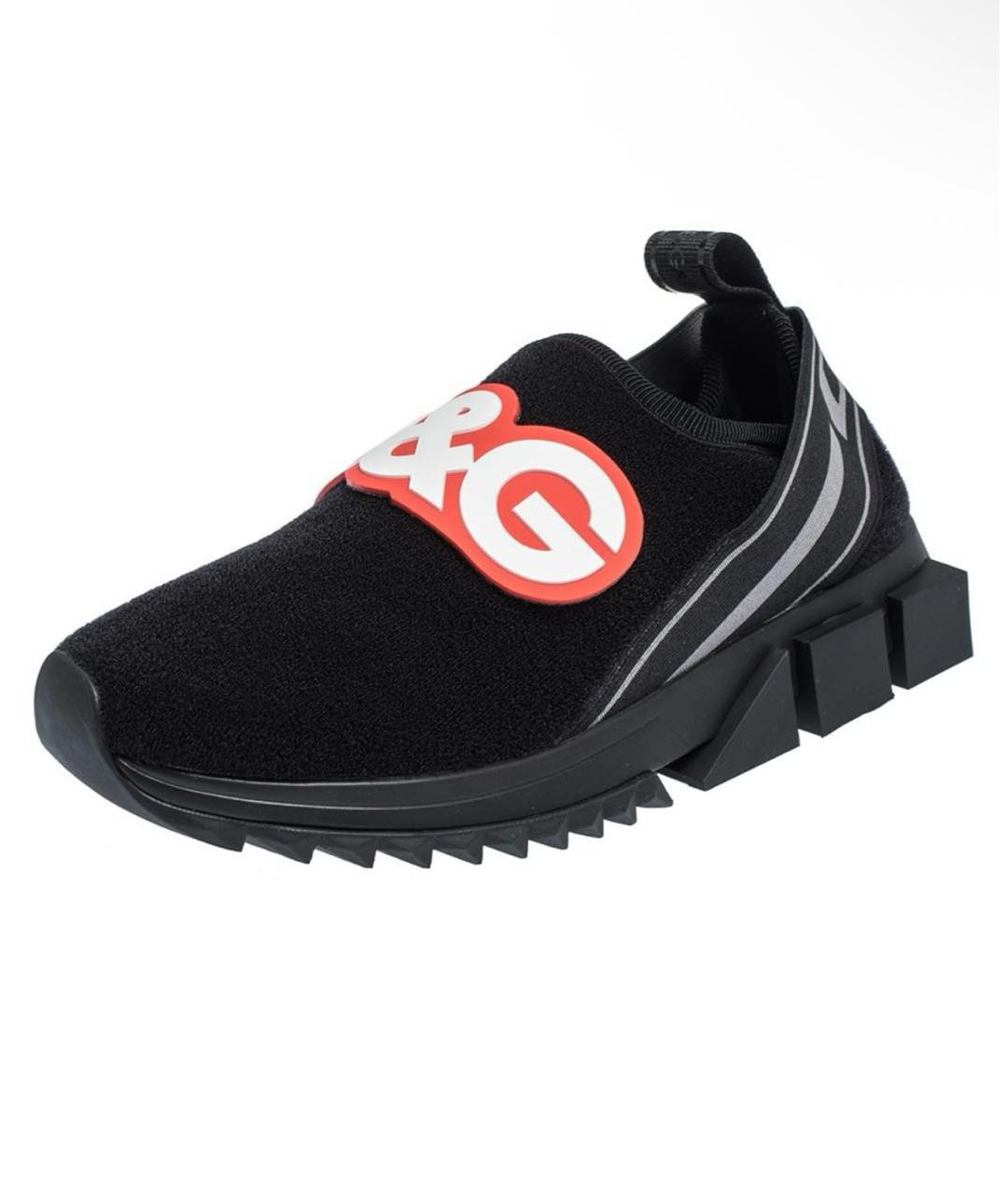 DOLCE&GABBANA Черные текстильные кроссовки, фото 3