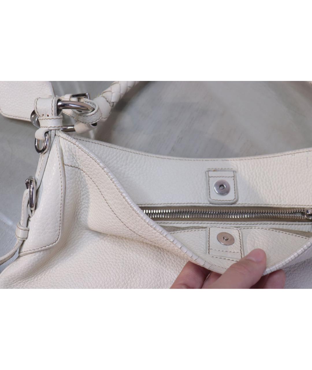 PRADA Белая кожаная сумка с короткими ручками, фото 5