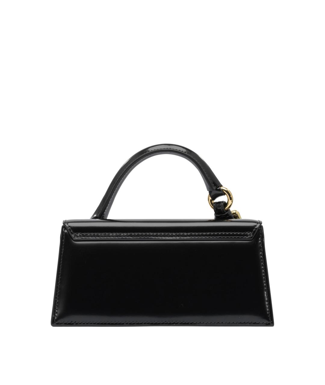 JACQUEMUS Черная кожаная сумка с короткими ручками, фото 3