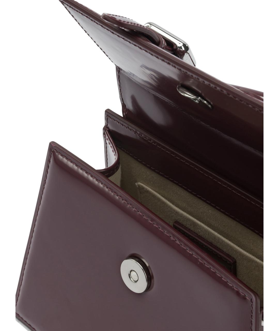 JACQUEMUS Бордовая кожаная сумка с короткими ручками, фото 5