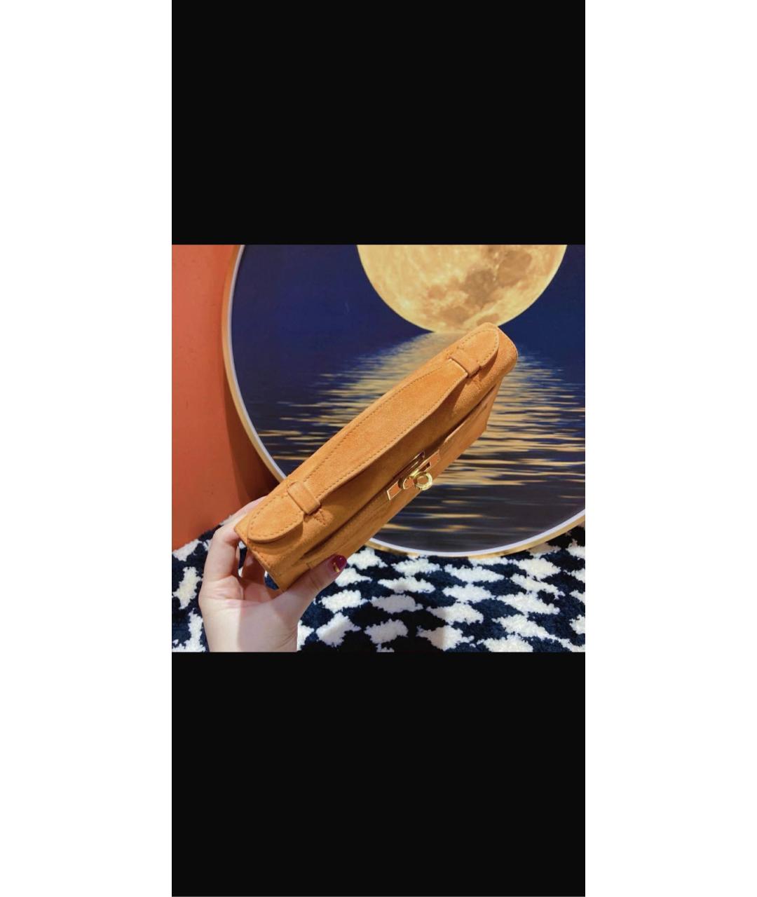 HERMES Замшевая сумка с короткими ручками, фото 2