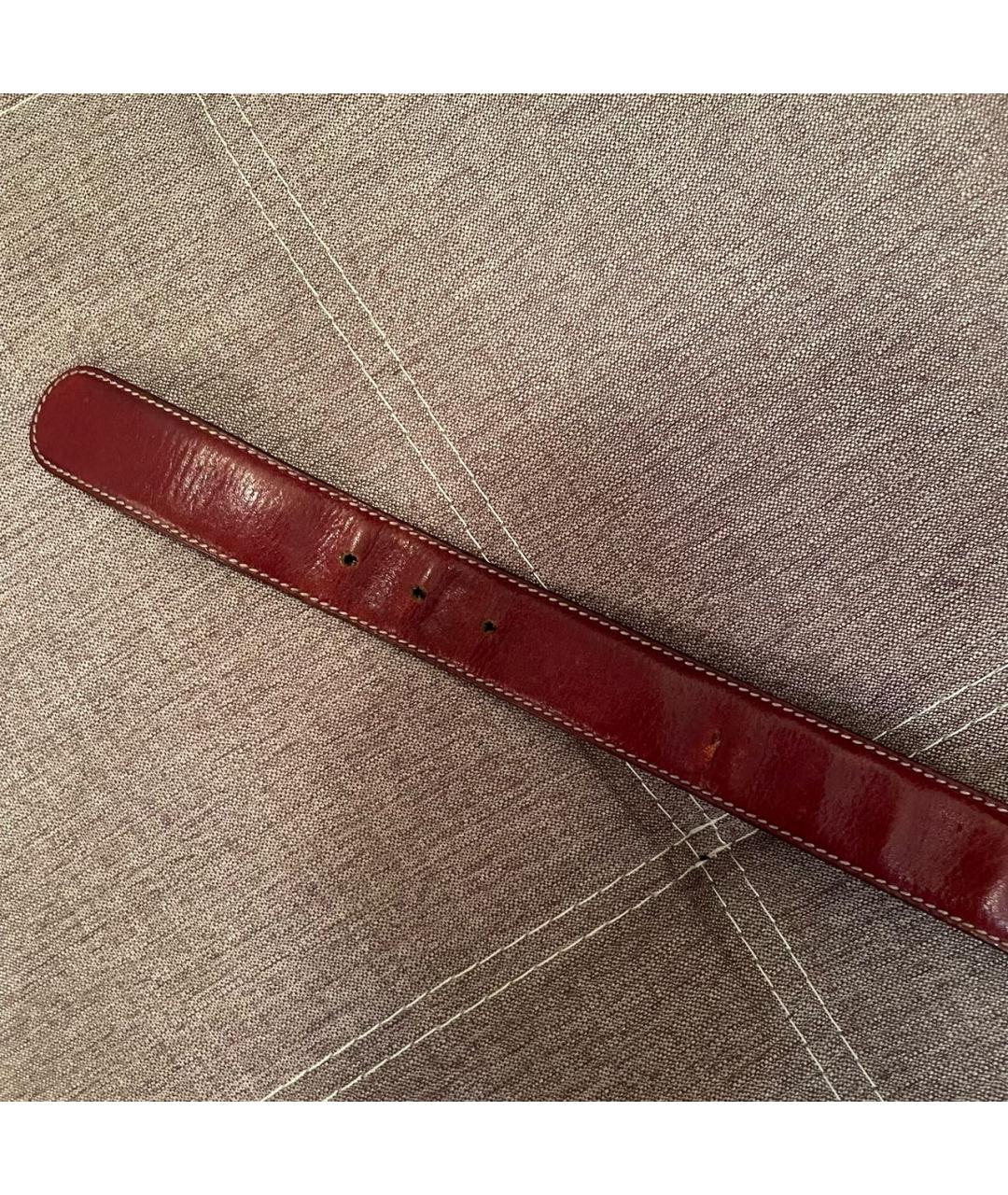 GUCCI Бордовый кожаный ремень, фото 4