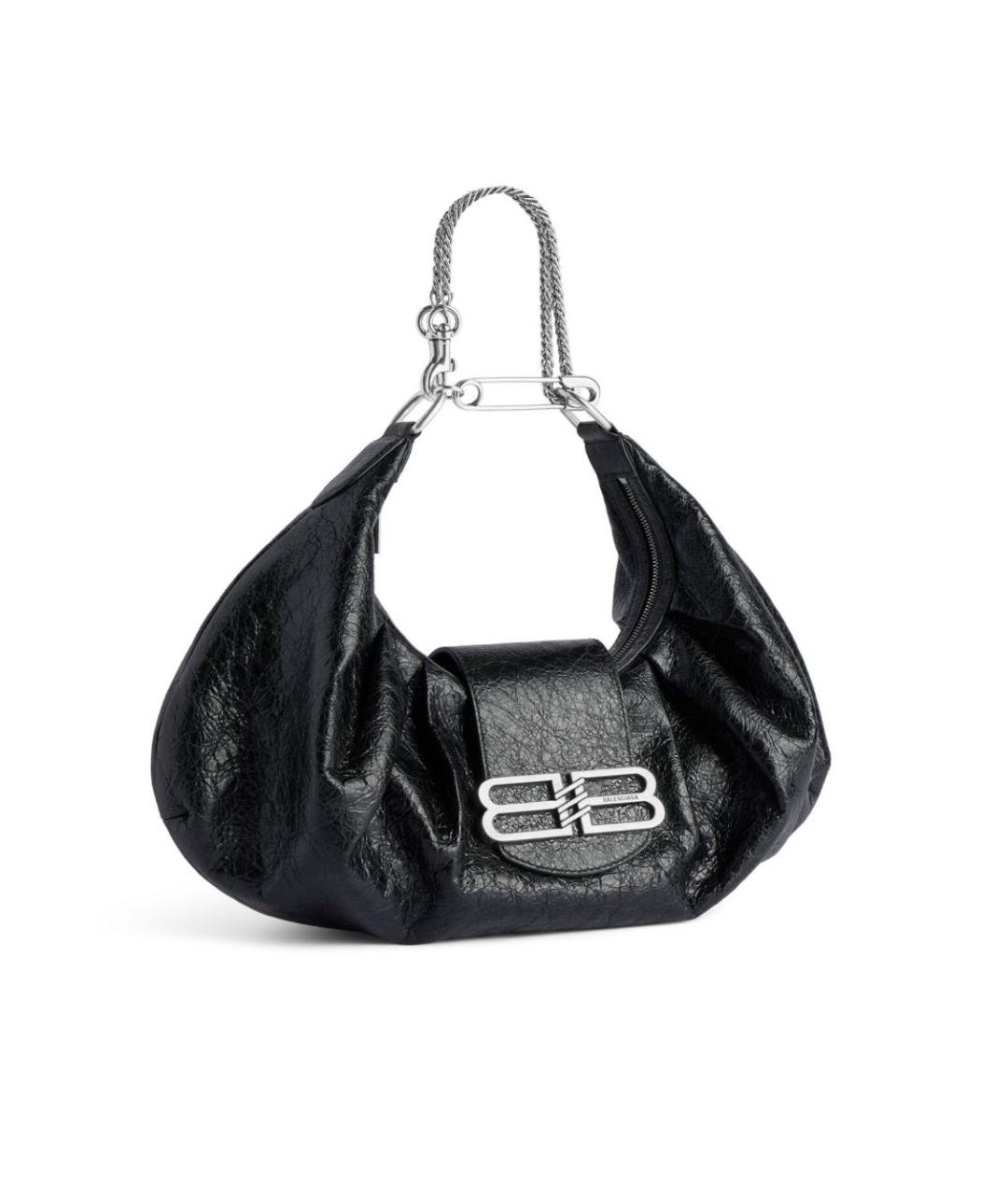 BALENCIAGA Черная кожаная сумка с короткими ручками, фото 2