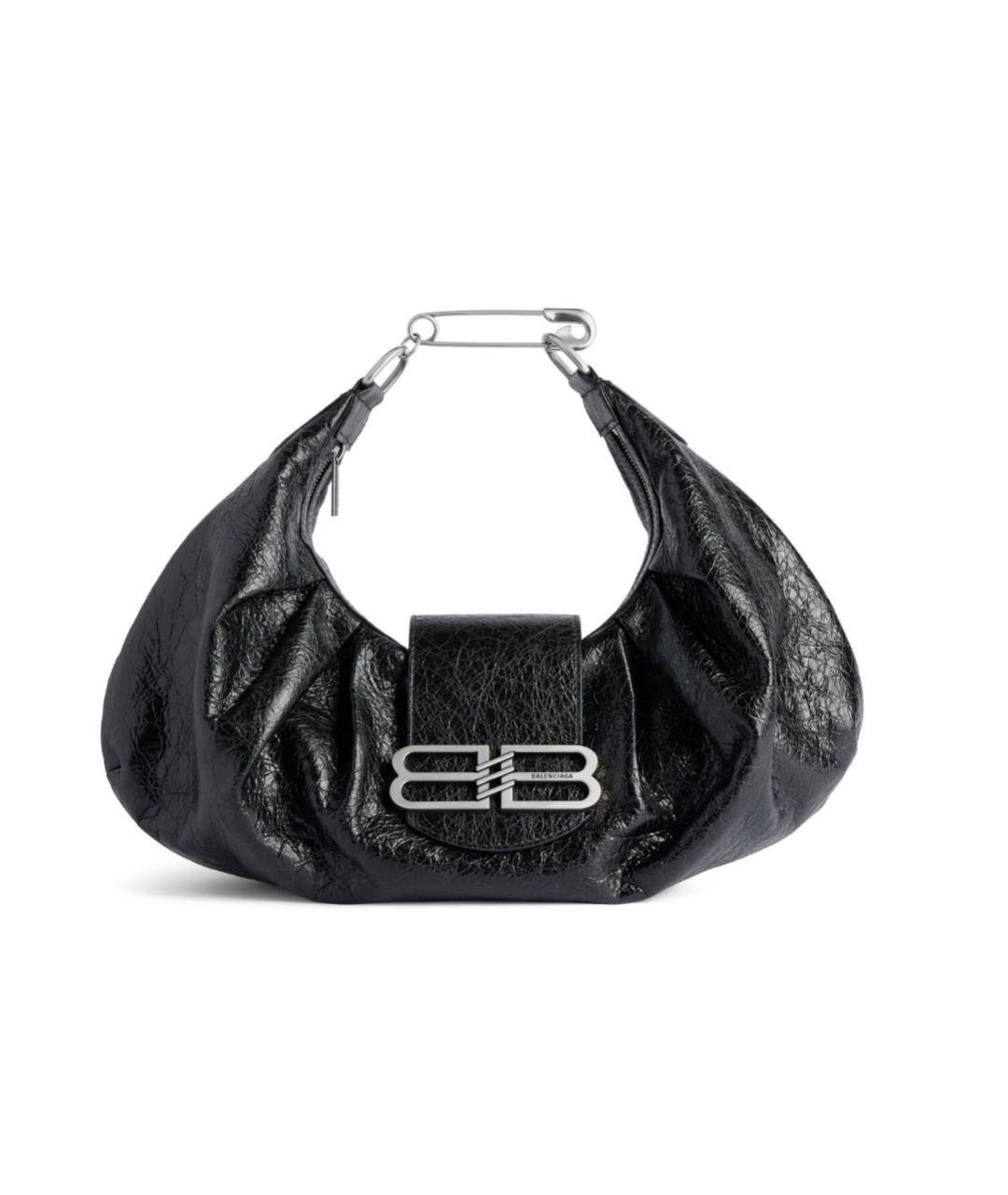 BALENCIAGA Черная кожаная сумка с короткими ручками, фото 1