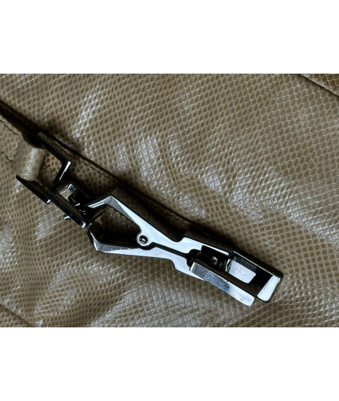 GUCCI Желтая сумка с короткими ручками из экзотической кожи, фото 7