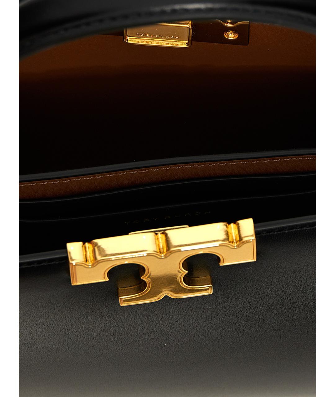 TORY BURCH Черная кожаная сумка тоут, фото 3