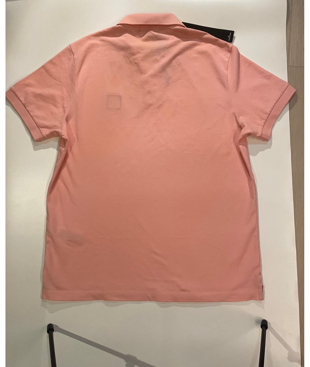 STONE ISLAND Розовое хлопковое поло с коротким рукавом, фото 2