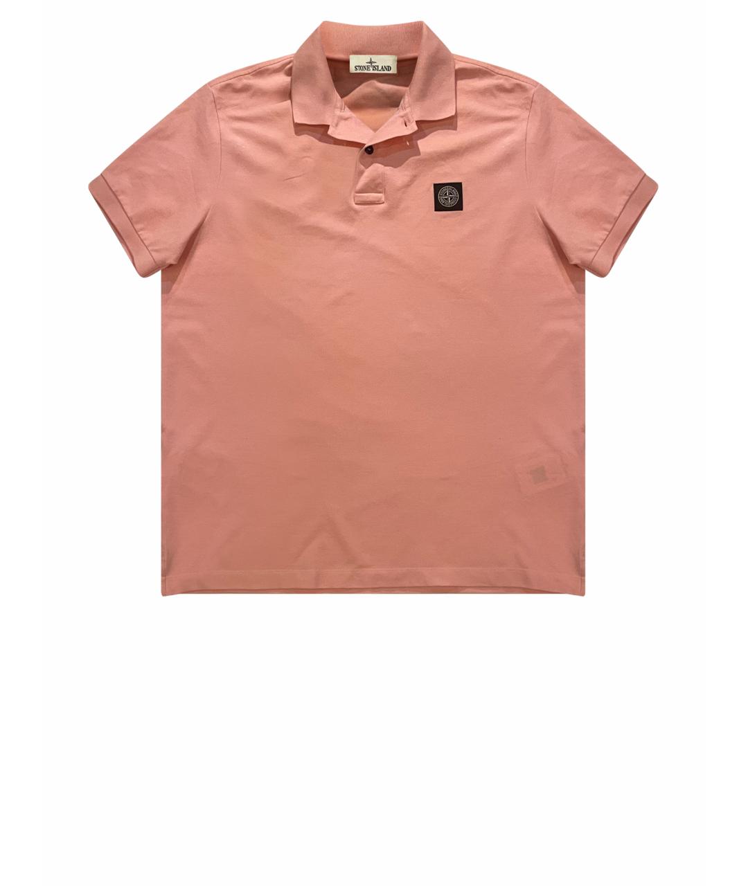 STONE ISLAND Розовое хлопковое поло с коротким рукавом, фото 1