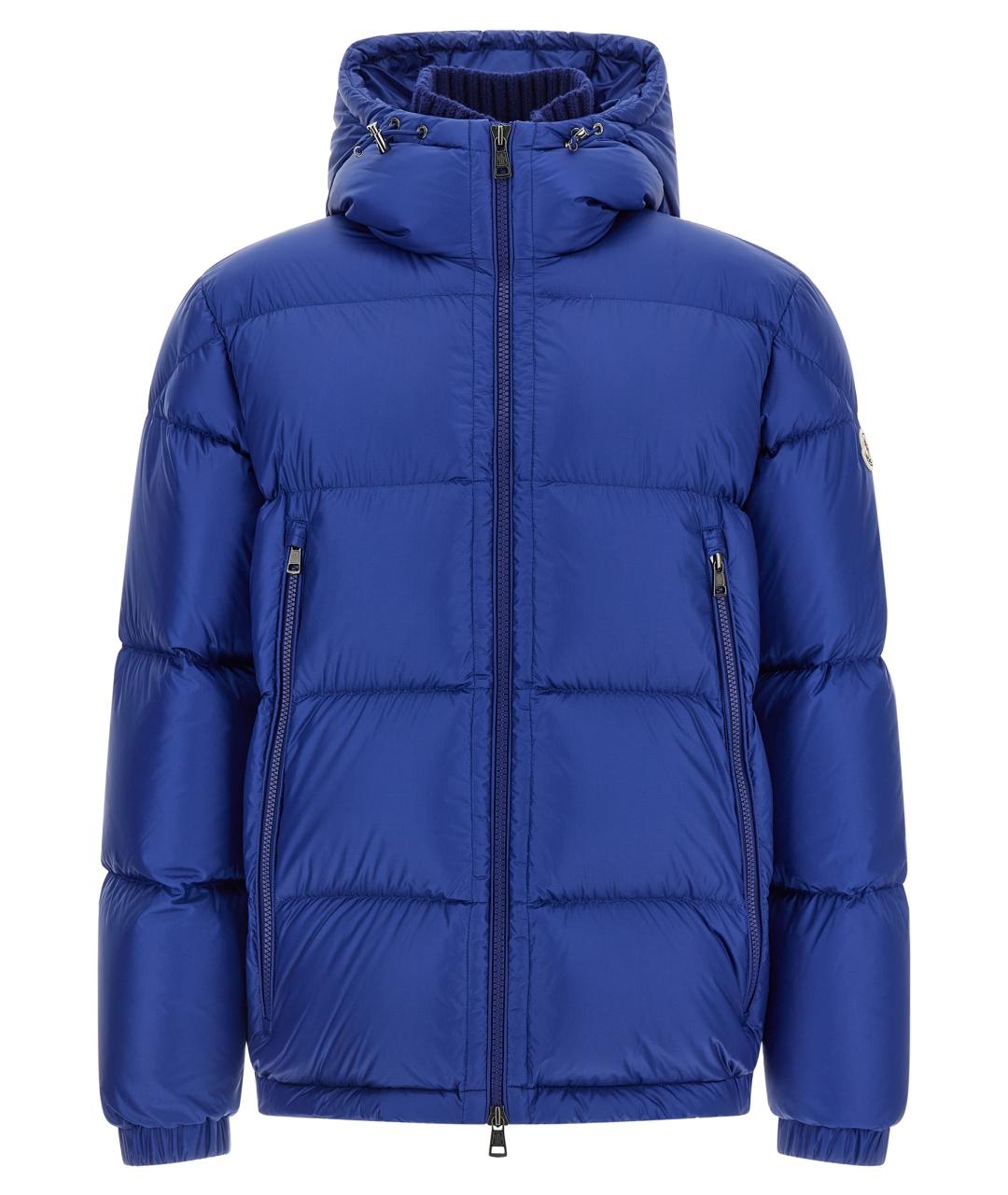 MONCLER Синий полиамидовый пуховик, фото 1