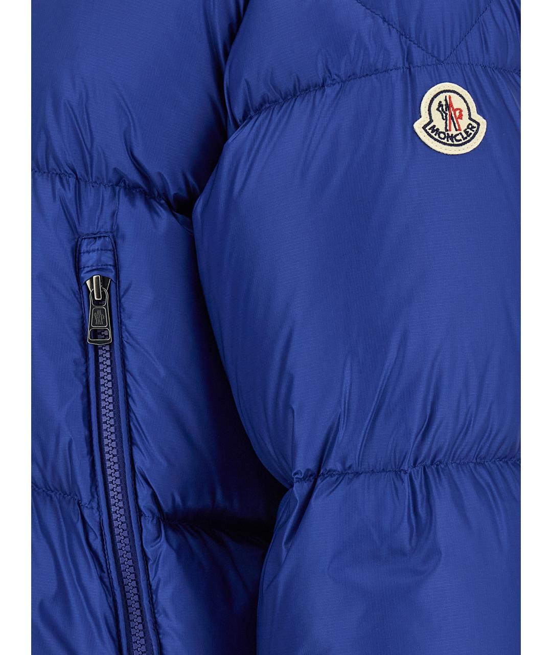 MONCLER Синий полиамидовый пуховик, фото 4
