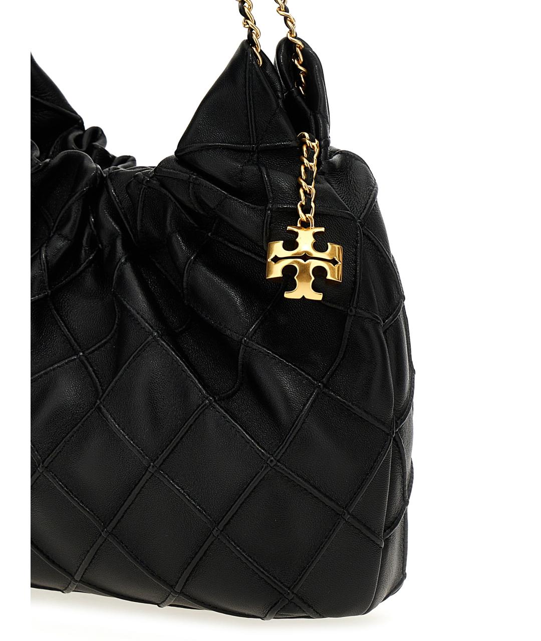 TORY BURCH Черная кожаная сумка через плечо, фото 3