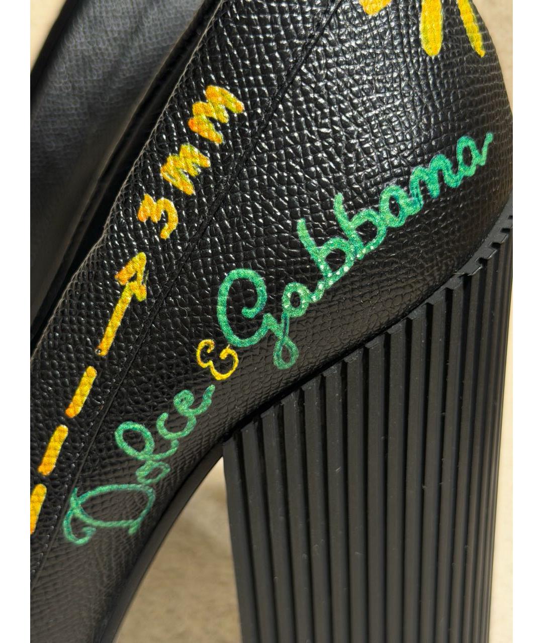 DOLCE&GABBANA Черные кожаные туфли, фото 6