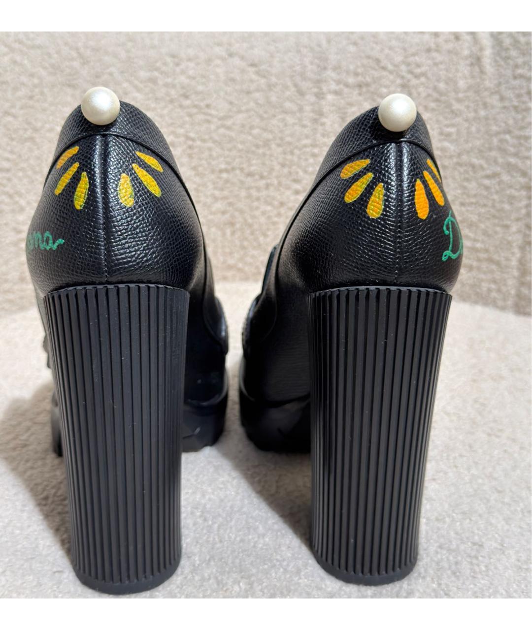 DOLCE&GABBANA Черные кожаные туфли, фото 4