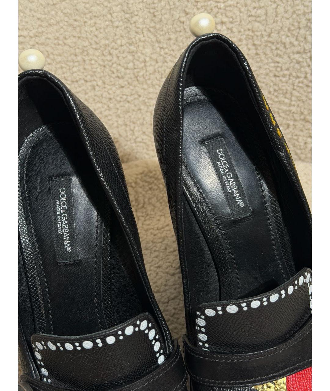 DOLCE&GABBANA Черные кожаные туфли, фото 3