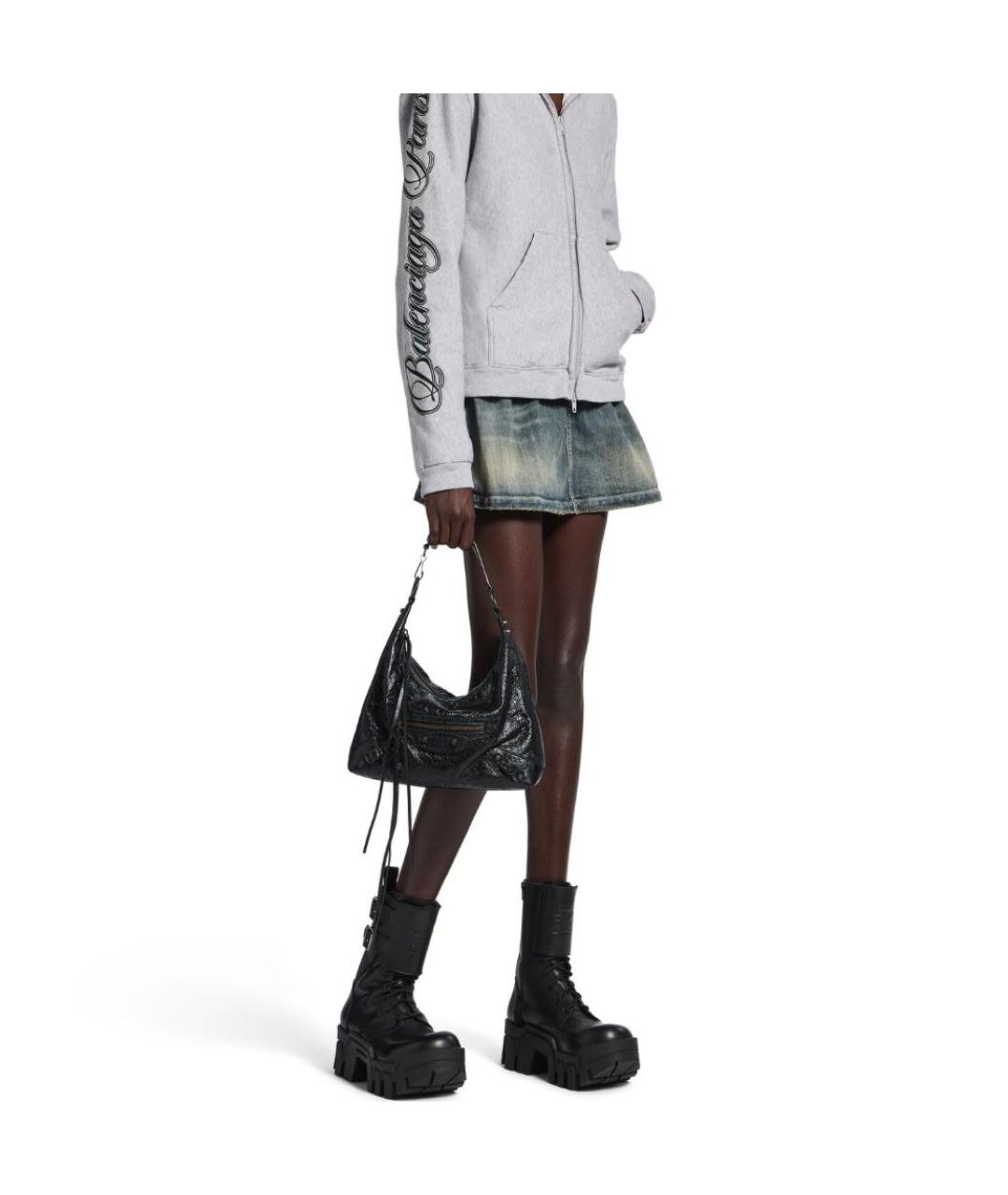 BALENCIAGA Черная кожаная сумка тоут, фото 2