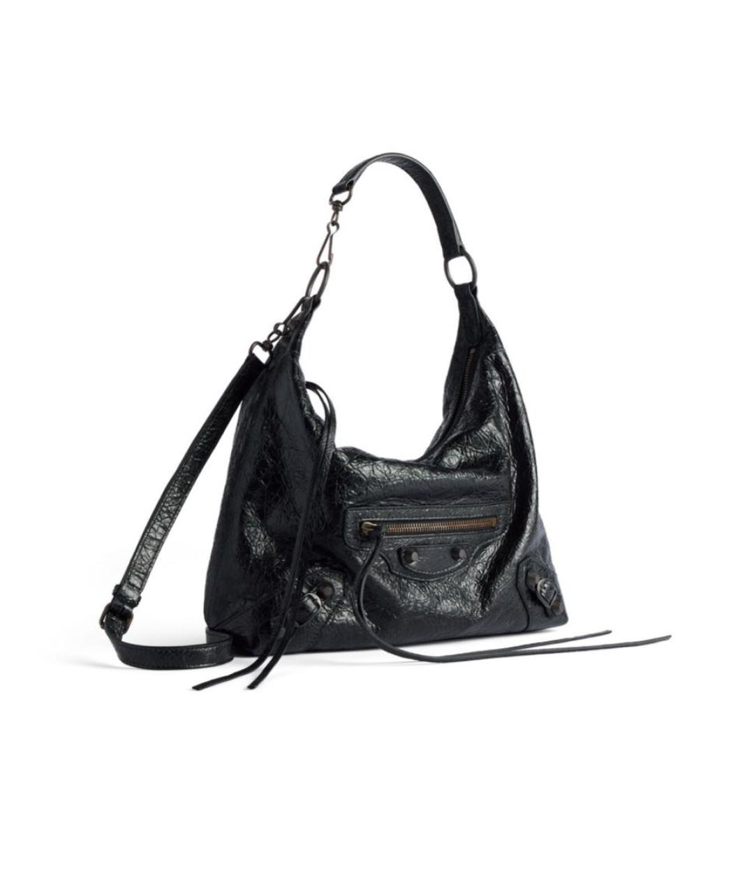 BALENCIAGA Черная кожаная сумка тоут, фото 4