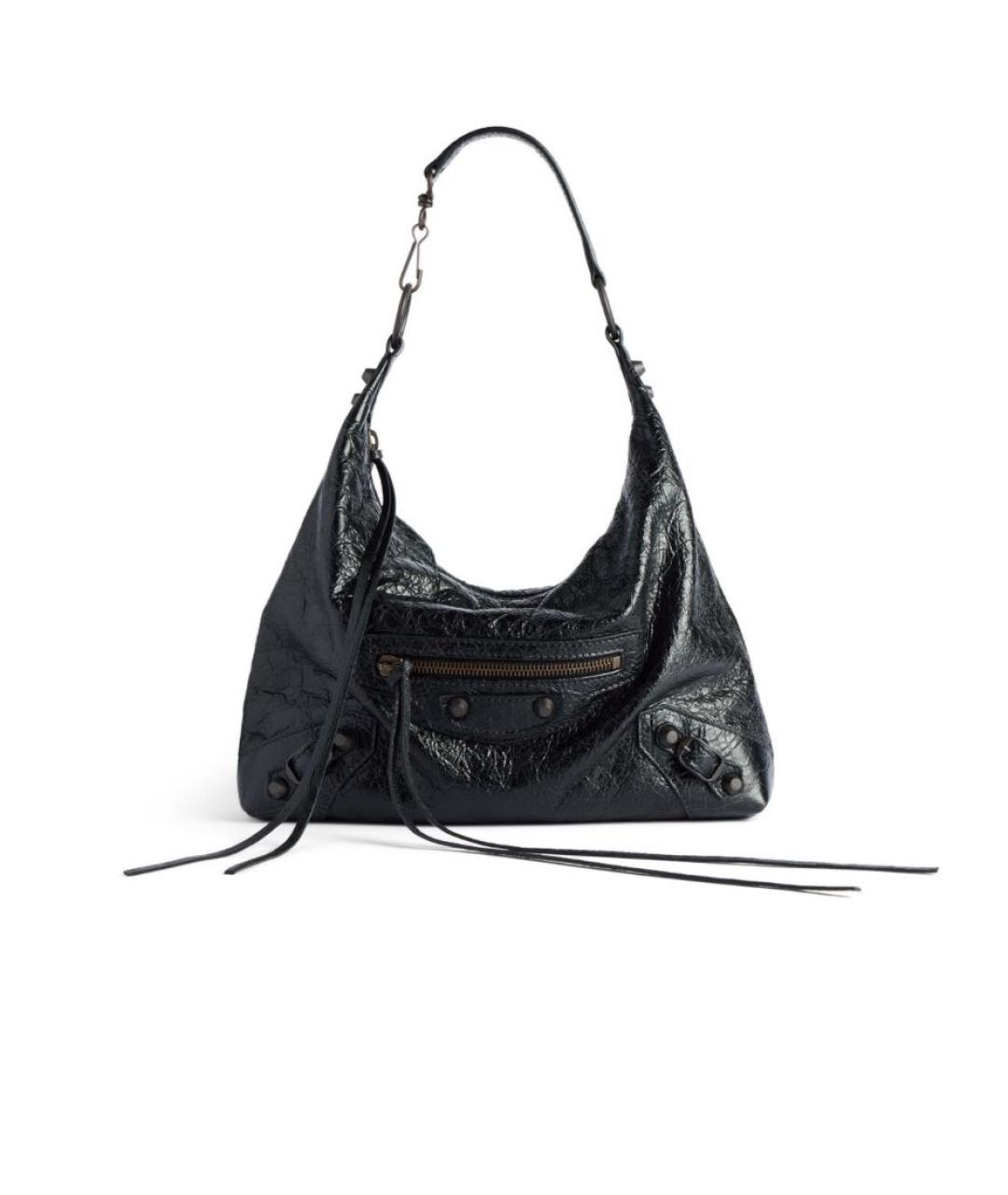 BALENCIAGA Черная кожаная сумка тоут, фото 1