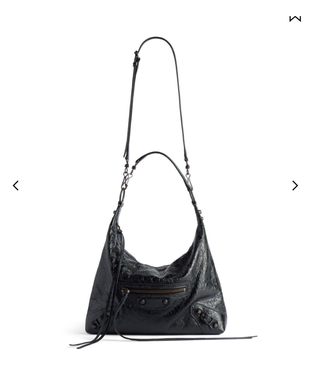 BALENCIAGA Черная кожаная сумка тоут, фото 3