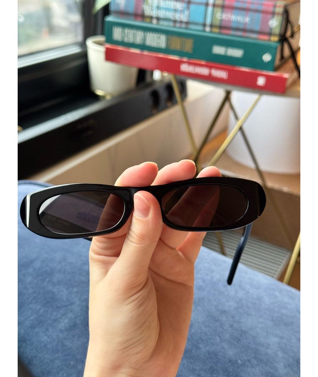 SAINT LAURENT Черные пластиковые солнцезащитные очки, фото 2