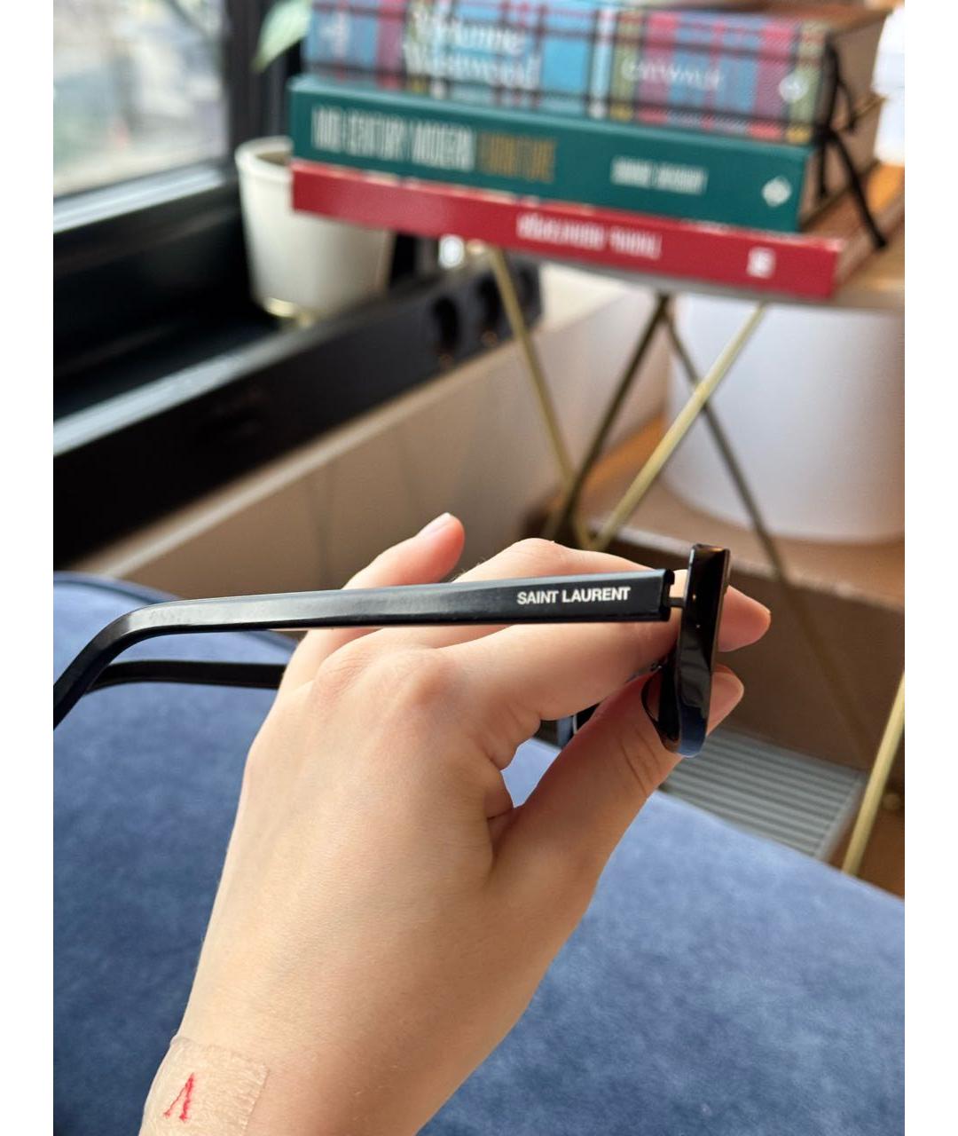 SAINT LAURENT Черные пластиковые солнцезащитные очки, фото 3