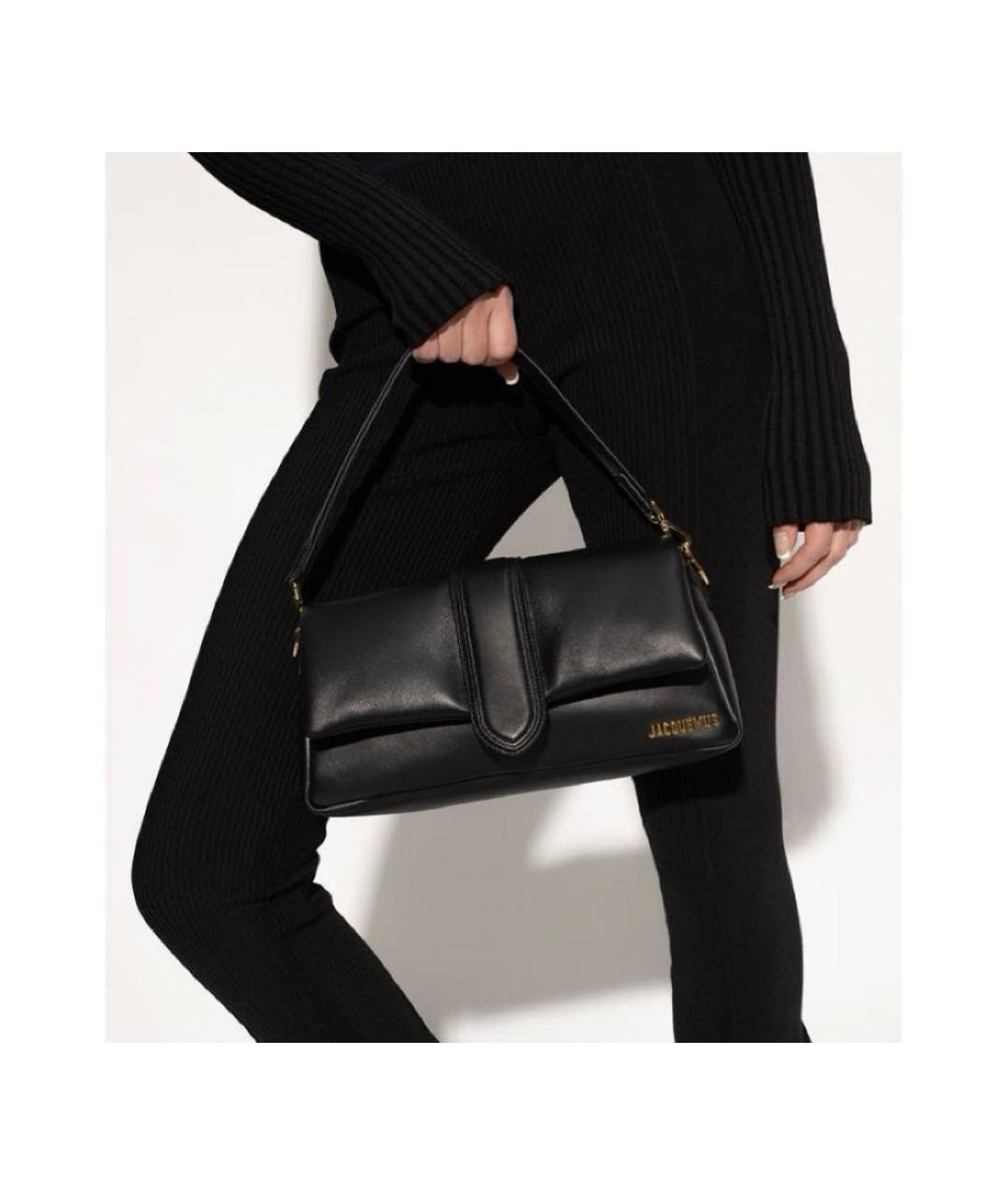 JACQUEMUS Черная кожаная сумка через плечо, фото 8